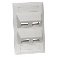 Hubbell AFP14 Single-Gang Keystone Wallplate, Angled, 4-Port, Light Almond