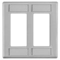 Hubbell IMFP2GY 2-Gang Decora Wall Plate with Labels, Gray