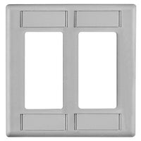 Hubbell IMFP2GY 2-Gang Decora Wall Plate with Labels, Gray