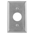 Hubbell SSJ7 Wallplate, Jumbo, 1-Gang, 1.40" Opening, Stainless Steel