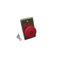 Dortronics 5216-MP23/KRxE2 5210 Series Exit Push Button, 2-3/8" Diameter Duress Palm Button with DPST Latching with Key Reset, Single Gang Mount, Stainless-Steel Plate Engraved "PANIC"