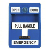 Dortronics 6510/BL-S35XCS Surface Mounted "Pull Handle" Emergency Door Release, Blue