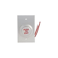 Dortronics W5287-P23DAxE1R 5287 Series 1-1/2" Push Button, "PUSH TO EXIT" in Red Text, Single Gang Switch Plate