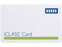 HID 2003HPGGMV iCLASS Contactless Smart Card. 26-Bit, Vertical Slot Pun, Plain White Gloss