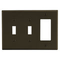 Hubbell PJ226 3-Gang Wall Plate for 2 Toggle and 1 Decorator Switch