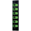 Hubbell FSPNSCA6 6-Fiber Optic Panel Adapter, SC/APC Simplex, 6-Port, 6-Adapter, Zircon Sleeves, Green