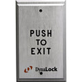 DynaLock 6700 Series Single Gang Push Plate, Solid Aluminum with Engraved "Push to Exit", 1-60 Sec. PTD, Form Z