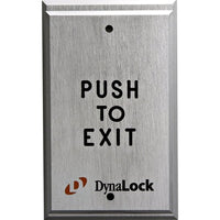 DynaLock 6700 Series Single Gang Push Plate, Solid Aluminum with Engraved "Push to Exit", 1-60 Sec. PTD, Form Z