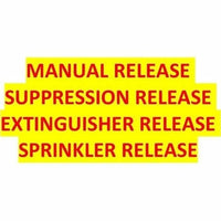 SigCom 880-0101 SPECTRUM Pull Stations, Multiple Label Set Includes Manual Release, Suppression Release, Extinguisher Release, Sprinkler Release