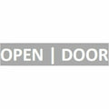 SigCom 880-0050-C/W Label for SPECTRUM Pull Stations "OPEN DOOR", White Text, Clear Label