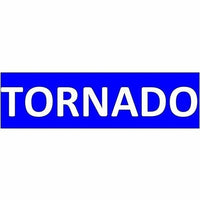 SigCom 880-0057-B Label for SPECTRUM Pull Stations Lower Section "TORNADO", White Text, Blue Label