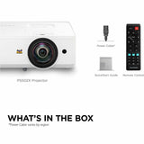 ViewSonic PS502X 4000 Lumens XGA Short Throw Projector, High Brightness for Small Meeting Rooms and Living Rooms, Dual HDMI, and USB-A Inputs