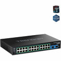 TRENDnet TI-RP262 26-Port Hardened Industrial Gigabit Rackmount Switch with PoE, 48/57VDC Input, 52 Gbps