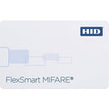 HID 1430MGGNV FlexSmart 1430 MIFARE PVC 1K Printable Smart Card, Programmed 13.56MHz, Glossy Front and Back, No Numbers, Vertical Slot, White