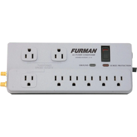 Furman PST-2+6 Home Series Surge Protector with 2 Vertical and 6 Horizontal Outlets, 15A 120V