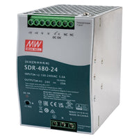 KBC Networks SDR-480-24 Industrial Wide Temperature Range DIN Rail Power Supply, 24VDC, 480W