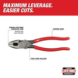MILWAUKEE 48-22-6502 9" High Leverage Linesman's-Dipped Pliers