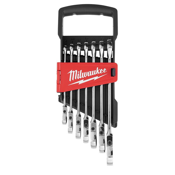 MILWAUKEE 48-22-9529 7 pc. Metric Flex Head Ratcheting Combination Wrench Set