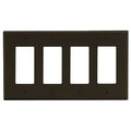 Hubbell PJ264 4-Gang Wall Plate, Brushed Finish