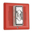 Edwards Signaling 2400 Series Temporal Horn, 24VDC, 95dB at 1m, 30 cd rating, red housing.