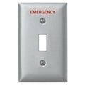 Hubbell SS1ME Wallplate 1-Gang Emergency Software Switch, Stainless Steel