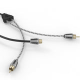 Level 3 RCA 100% Copper OFC Y Connector 1 FEMALE to 2 MALE - BLACK / RED Kit - detail view | Silarius