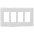 Hubbell NPS264W 4-Gang Decorator Snap-On Wallplate, White