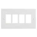 Hubbell HLJ6CP4 2-Gang 4-Port Frame, UK, Flat, LJ6C, White