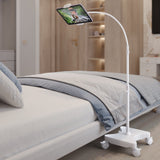 NEW - LEVO Gooseneck Tablet Floor Stand WITH Casters - detail view | Silarius