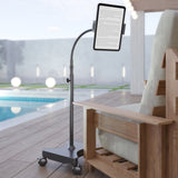 NEW - LEVO Gooseneck Tablet Floor Stand WITH Casters - detail view | Silarius