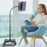 NEW - LEVO Gooseneck Tablet Floor Stand WITH Casters - front view | Silarius