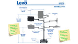 LEVO G2 Deluxe Tablet Floor Stand - Adjustable Height 30'-56', 5-Axis Arm, Universal Fit for iPad... - detail view | Silarius