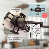 LEVO G2 Commercial Tablet Cart / Stand with 60 Watt USB-C Charging Port - detail view | Silarius