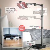 LEVO G2 Commercial Tablet Cart / Stand with 60 Watt USB-C Charging Port - side view | Silarius