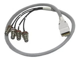 AccelTex ATS-00019 100 Series 4 Port DART to RPTNC Bulkhead Jack 10 in Cable Assembly