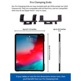 LEVO Pro Clamping Ends for Tablet Stands with Dual Clamp - SET OF 4 (Complete Set) - rear view | Silarius