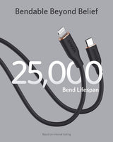 Anker 641 USB-C to Lightning Cable (Flow, 3 ft Silicone) - detail view | Silarius