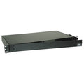 Hubbell FSS01S Fiber Splice Shelf with T Stud, Without Tray, 1U, Black