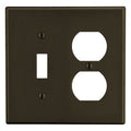 Hubbell PJ18 WALLPLTM-SIZE2-G1 DUP Wallplate Medium Size 2-Gang Duplex Toggle Brass
