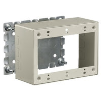 Hubbell HBL57443IVA 3-Gang Metal Raceway Box, Extra Deep, Ivory