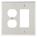 Hubbell P826LA Wallplate 2-Gang, Duplex Outlet, Decora, Light Almond