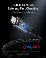 Anker Prime USB-C to USB-C Cable (240W, Upcycled-Braided) - detail view | Silarius