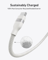 Anker USB-C to USB-C Cable (3 ft / 6 ft, 240W, Upcycled-Braided) - detail view | Silarius