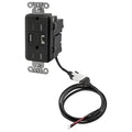 Hubbell AVPS152BK USB Charger Tamper-Resistant Receptacle, (1) USB Port 5A, 5VDC Output, 15A, 125VAC Decorator Duplex, Black
