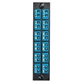 Hubbell FSPNLCDS12B Fiber Optic Panel Adapter, 24-Fiber, 12 LC Duplex, Zircon Sleeves, Blue