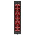 Hubbell FSPNSCDS6R Fiber Optic Panel Adapter, 12-Fiber, 6 SC Duplex, Zircon Sleeves, Red