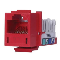 Hubbell HXJ6R CAT6 Keystone Jack, 8POS UNI A, Red