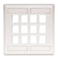 Hubbell IFP212W Wallplate Flush Mount 2-Gang 12-Port Wallplate, White