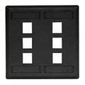 Hubbell IFP26BK Wall Mount Plate, Flush 2-G 6-Port, Black