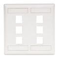 Hubbell IFP26W Wallplate Flush 2-Gang 6-Port Wallplate, White